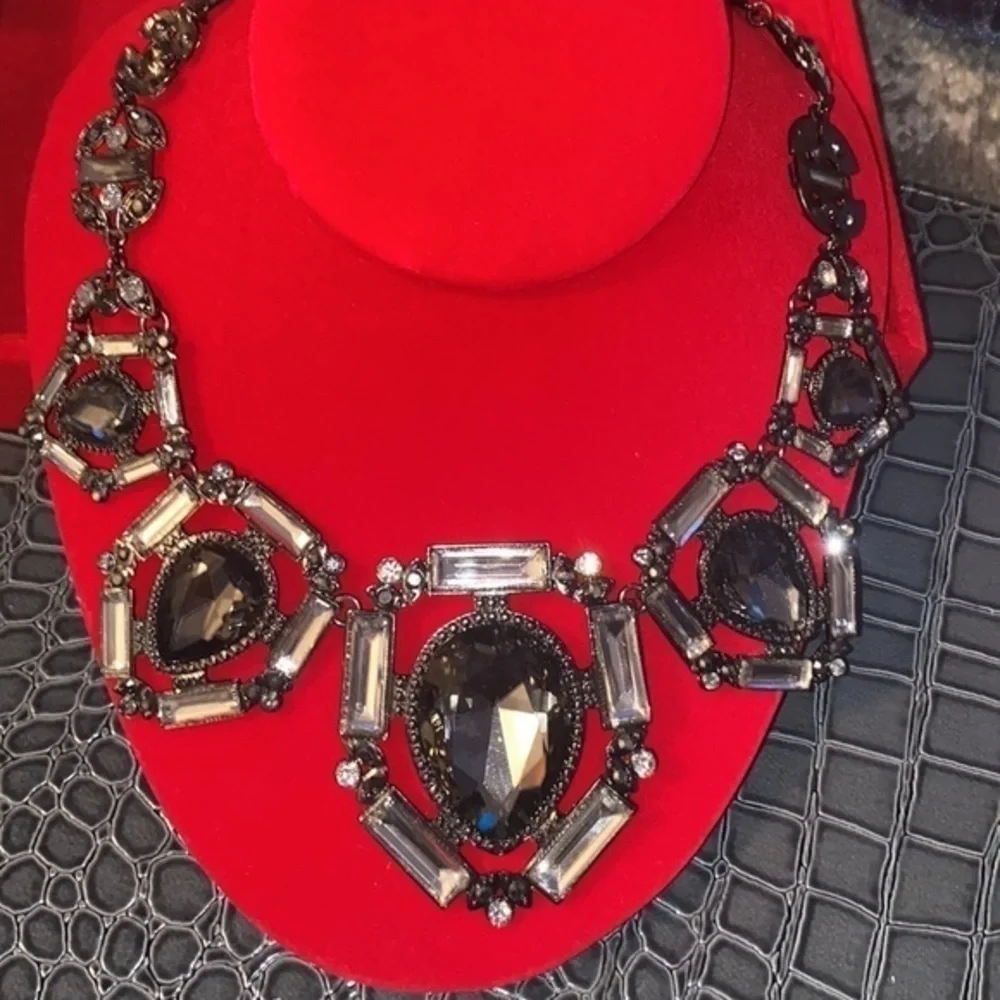 Purple Miriam Haskell Set 3pc Rare  edition Black Glass Clear Rhinestone
